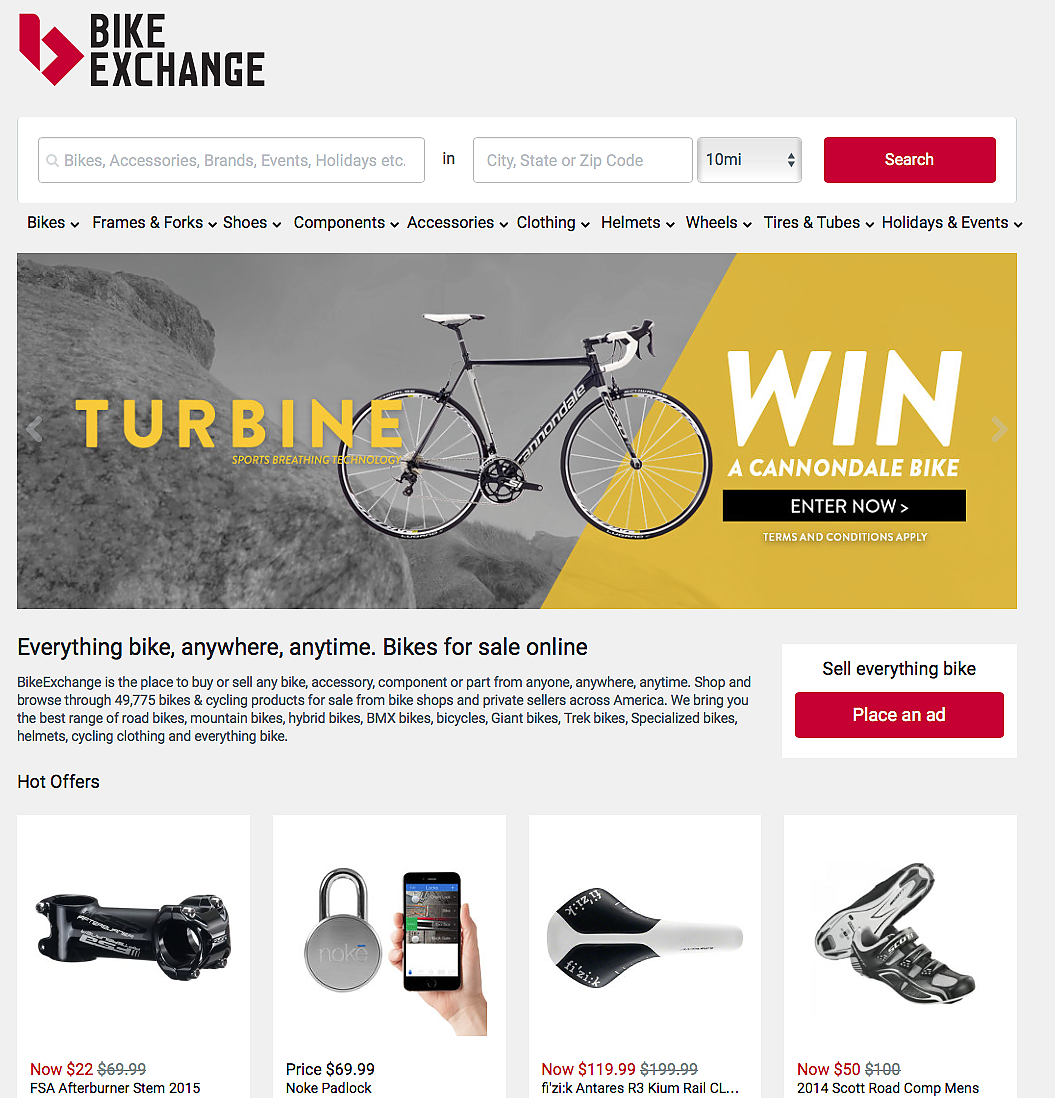 Online bike exchange store
